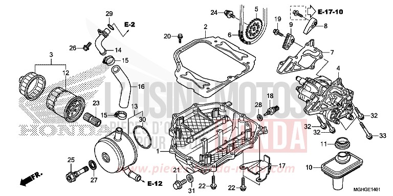 POMPE A HUILE (VFR1200XD/XDA/XDL/XDS) de VFR1200X "Crosstourer" DCT DEGITAL SILVER METALLIC (NHA30) 2016